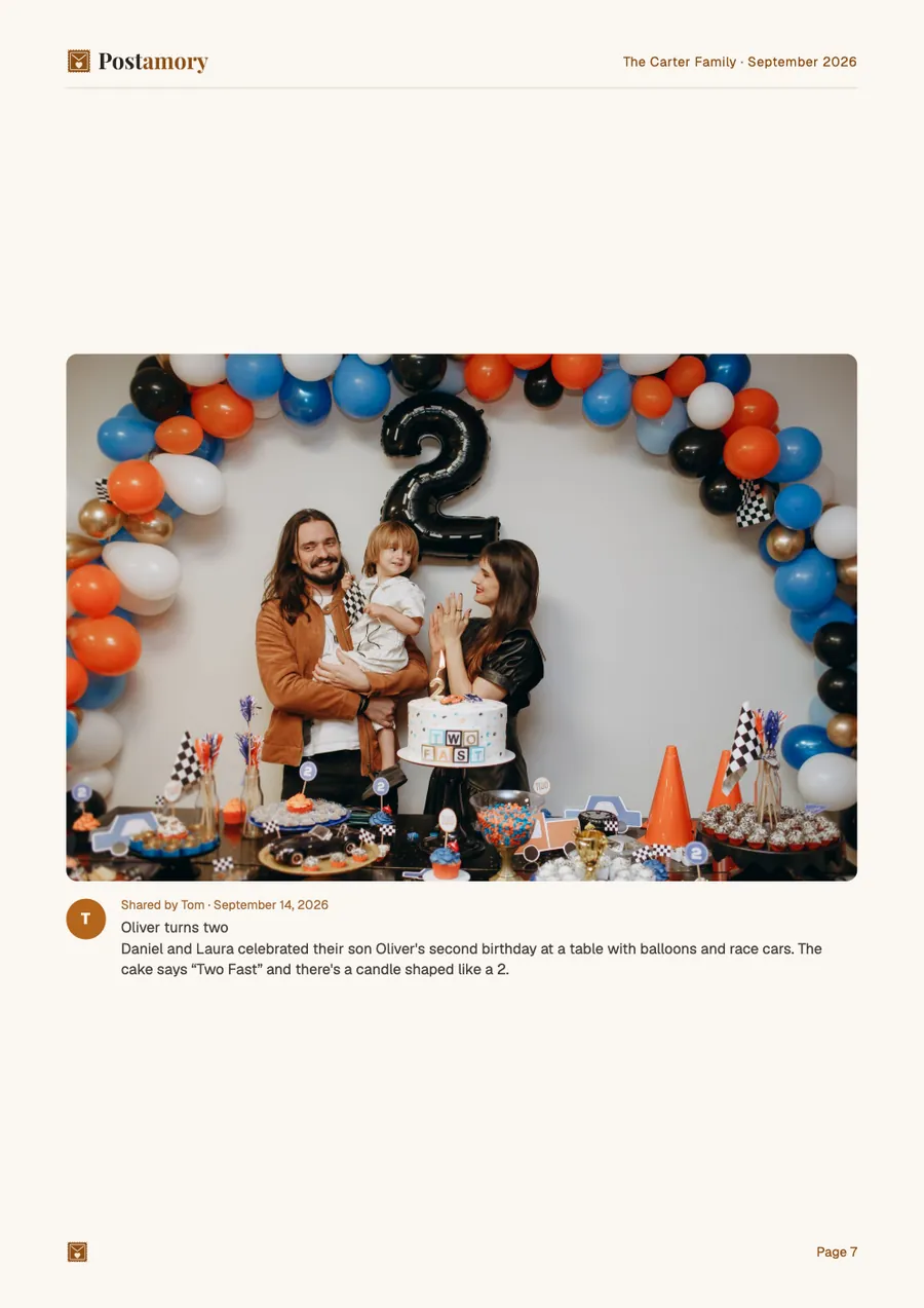 Page 7: Oliver turns two