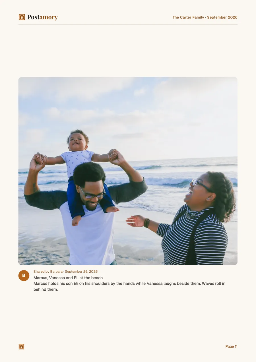 Page 11: Marcus, Vanessa and Eli at the beach